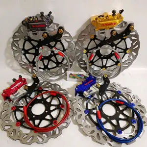 PROMO PAKETAN RX KING NEW 300MM ~ KALIPER MONOBLOK 4PISTON 4P FULL CNC + BREKET MONOBLOK 4P RX KING & BREKET STANDAR RX KING + BAUT PROBOLT GOLD + PIRINGAN RX KING 300MM + SELANG REM 95CM