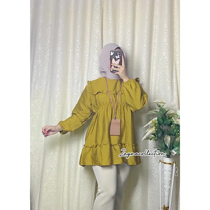 Zayma Blouse Humaira Pollo Linen Premium LD 110 cm Atasan Wanita Nyaman 5