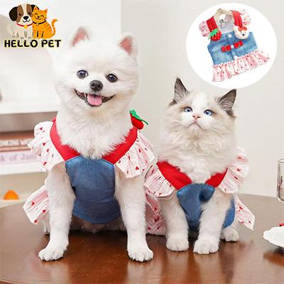  Quần áo Thú Cưng Váy công chúa denim mỏng Váy kéo hoạt hình Thích hợp cho mèo và chó Nhỏ và Nhỏ vừa Sản phẩm mới cho mùa xuân và mùa hè Năm 2025 