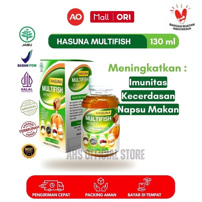 Gambar Suplemen Kecerdasan Anak dan Napsu Makan Anak , Madu Multifish Hasuna - 130 ml dari A O STORE Kab. Gresik Tokopedia