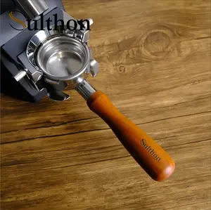 Promo Guncang Sulthon Handle Bottomless Naked Portafilter 51Mm 58Mm Dengan Pegangan Kayu Terlaris