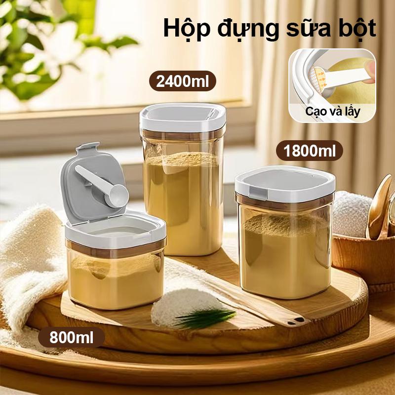 【COD】Chất lượng thực phẩm, Hộp đựng bột sữa, kín khí, kèm muỗng từ tính, thiết…