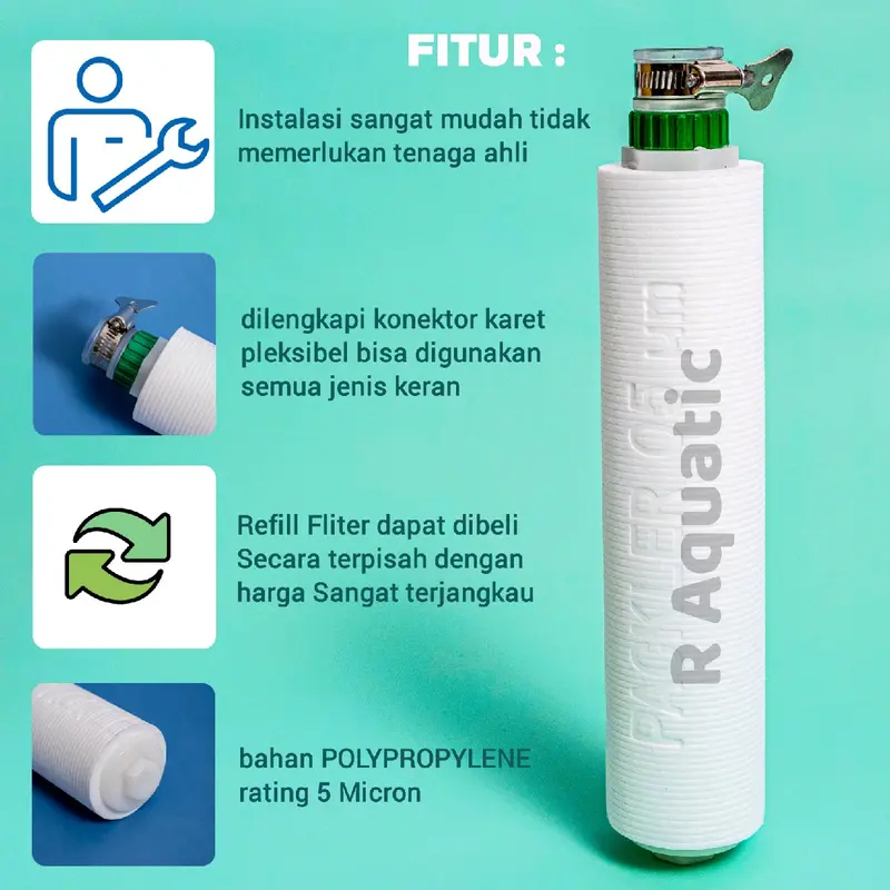 filter keran air saringan penjernih PP 5micron size L 2