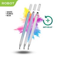 Gambar ROBOT Stylus Pen RSP01 Universal 2 in 1 Capacitive - Bisa untuk HP dan Tablet -  Garansi 1 Tahun - Bisa COD - White dari Robot Powerbank Indonesia Kab. Tangerang 1 Tokopedia