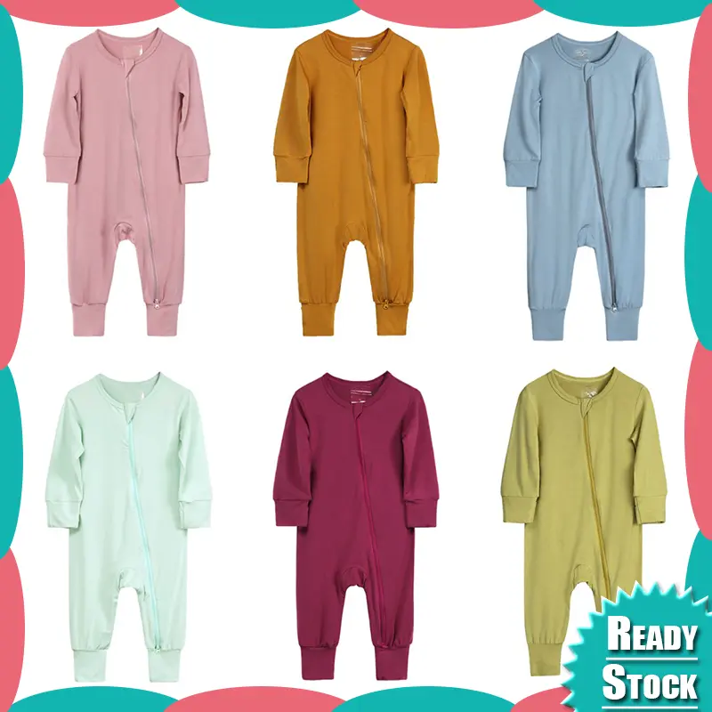 Baby Rompers Bodysuits Newborn Jumpsuit Zip Infant Boy Girl Sleepwear Pyjamas Toddler Clothing Bamboo Fiber