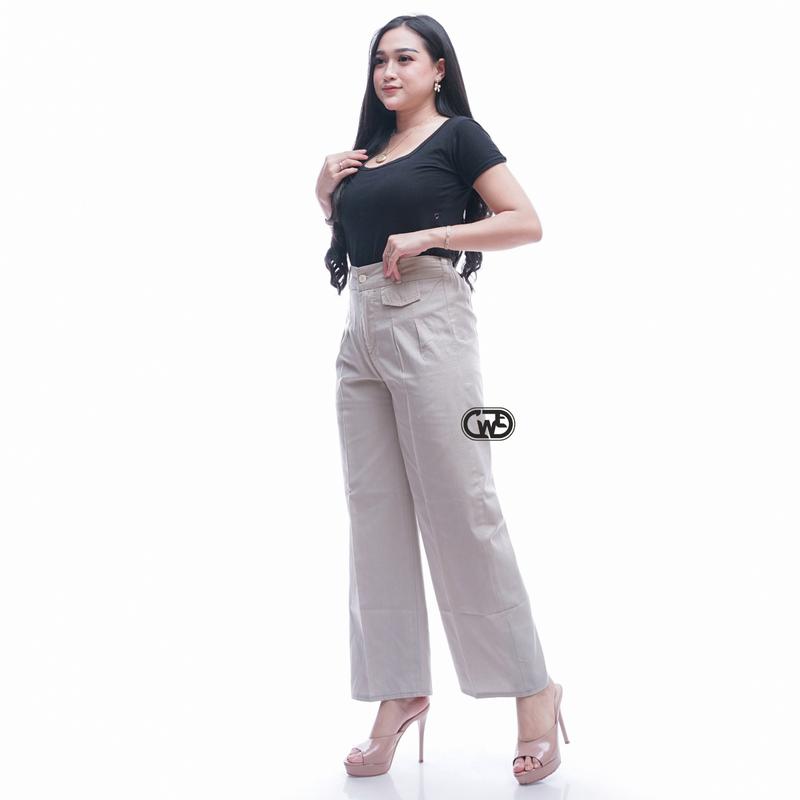 Product Introduction of outfit celana oro pants jeans denim Highwaist Loose Anti Kusut Panjang Casual Wanita 2
