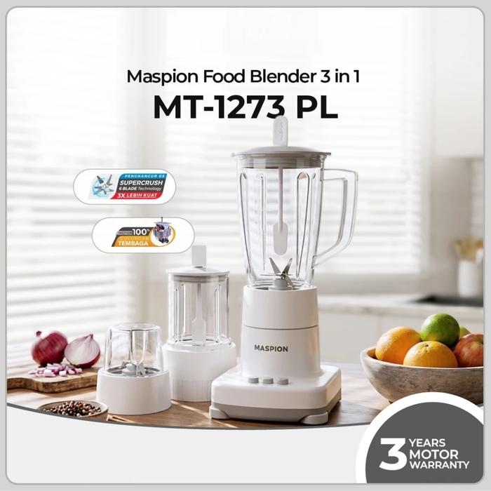 Gambar Blender Gelas Plastik Maspion MT 1273 PL Kapasitas 1 Liter dari utamamegaelectric Kota Tangerang Selatan Tokopedia