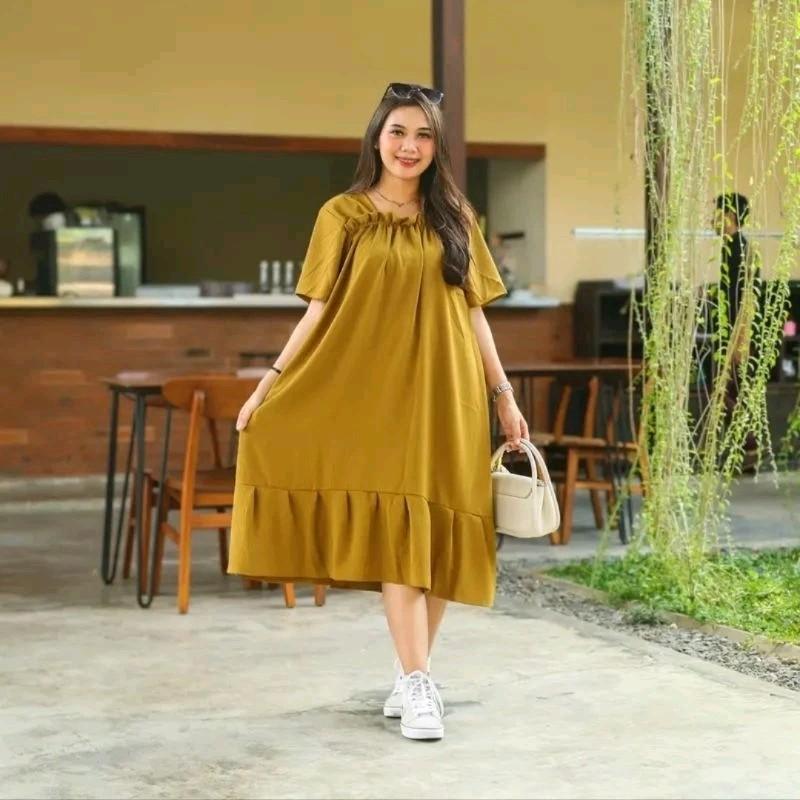 Daster Murah Terbaru Kekinian Daster Fuji Crinkle Airflow Premium Dress Nyaman Tidur Cantik Kain Lembut 5