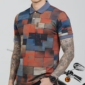 Kaos  Pria Dewasa Premium | VIRAL  Kerah Motif Lengan Pendek  Korean Look Smart Casual Bahan Full Katun cowok polo shirt xs warna 3 kaus polo