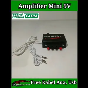 Ampli Mini 5V Suara jernih Mengelegar (Free Kabel Aux,Usb)