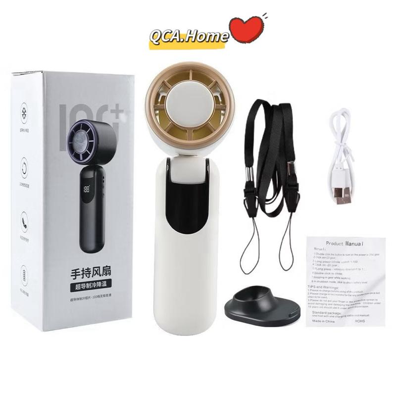Quạt Mini Sò Lạnh Siêu Mát -Quạt Turbo Làm Lạnh Làm Mát 100 Tốc Độ Gió Pin 3000MAH Siêu Lâu 5