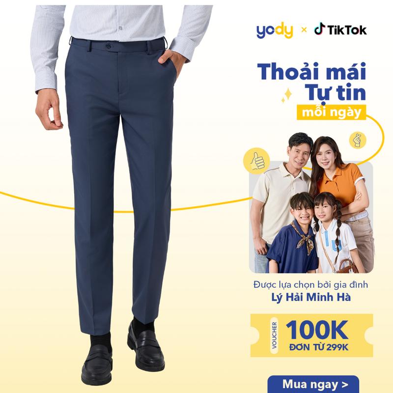 YODY Quần Âu Nam Cạp Di Động Basic QAM7021