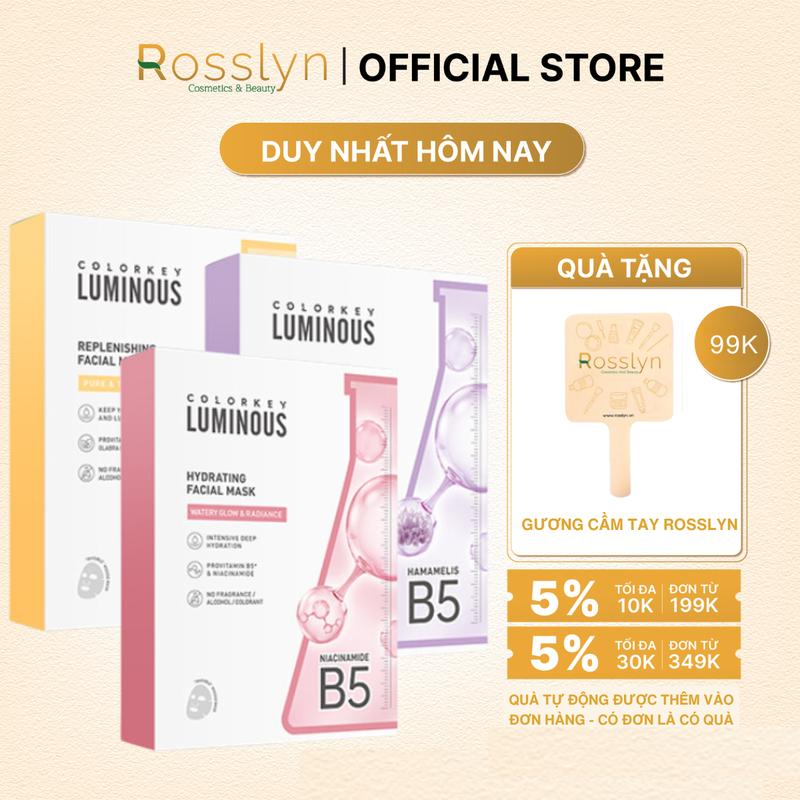 [ROSSLYN DEAL] Combo 3 Hộp 10 Miếng Mặt Nạ Giấy Colorkey Luminous Vitamin B5 - Rosslyn Skincare Làm Đẹp Da
