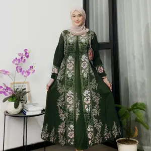 Gamis Rayon Twill Pekalongan Warna Soft || Gamis Wanita Model Terbaru  || Gamis Motif Terbaru Kekinian || Home Dress Wanita Terbaru