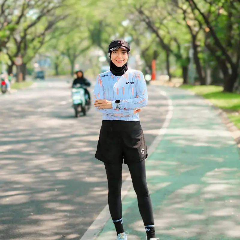 Jerjhon Jersey Lari Women Slimfit - Run Series Fun Flow 2.0 pelindung sinar uv Wanita Panjang 3