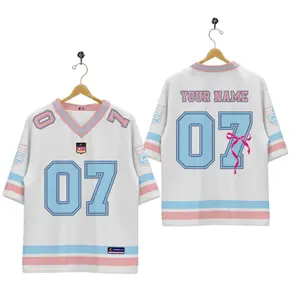 JERSEY RUGBY HOCKEY COQUEETE BLUE PINK GRATIS NAMA DAN NOMOR PUNGGUNG FULL PRINTING