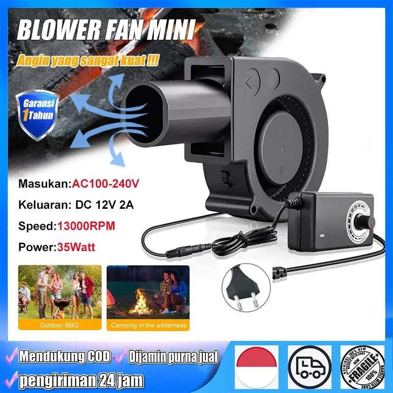 13000 RPM Blower Mini Kipas Portable Untuk Kalan DC 12V BBQ Blower Fan Blower Machine Blower Cooking Air Blower
