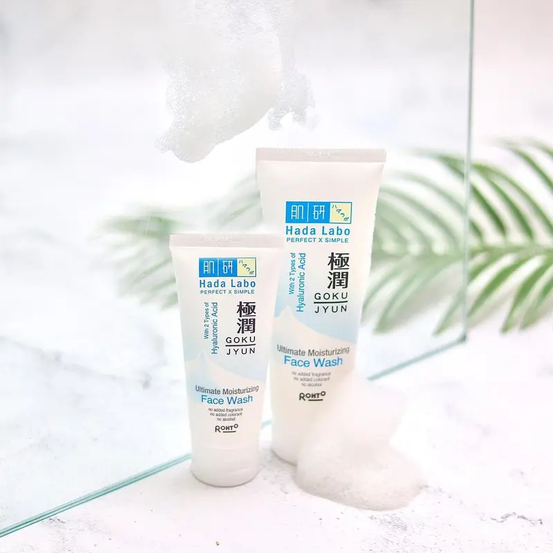 Hada Labo Gokujyun Ultimate Moisturizing Face Wash Hyaluronic Wajah facial pembersih  wajah Acid Kering jerawat 5
