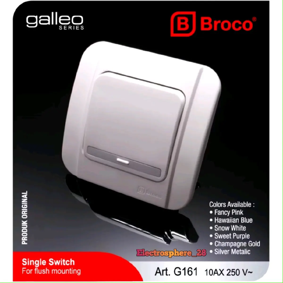 SAKLAR ENGKEL BROCO GALLEO G161 SNOW WHITE