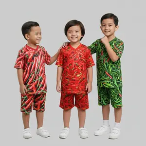 Setelan Jersey Anak Fullprint Laki-Laki Perempuan Gambar Cabe-cabean Cabe Ijo Cabe Rawit Merah dan Cabe Merah