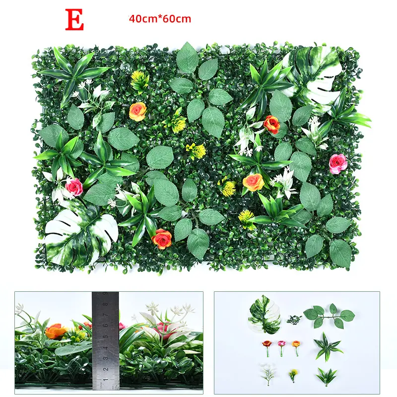 40X60Cm  Sintetis , Pagar Tanaman Hijau, Dinding Tanaman Simulasi,  Simulasi, Bunga Simulasi, Dapat Digunakan Sebagai Dekorasi Rumah, Dekorasi Taman, Kafe, Dinding Latar Belakang TV   sintetis
