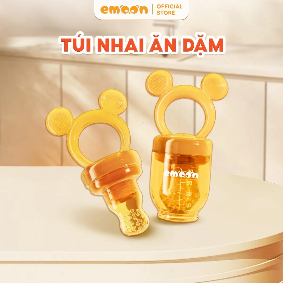 Túi nhai ăn dặm silicone Emoon cho bé từ 4 tháng tuổi giúp bé tập nhai an toàn, ngăn ngừa hóc nghẹn