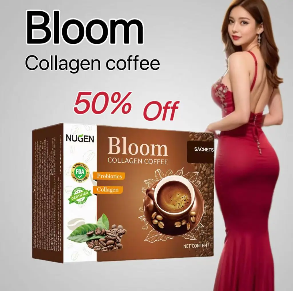 26-2-1[COD](Beli 1 Gratis 1)BLOOM Kopi Kolagen Mekar, Minuman Padat, Kopi Instan，bloom collagen coffee