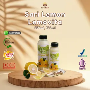 Lemovita Sari Lemon 500ml Perasan Lemon Murni 100% Tanpa Pengawet & Gula Meningkatkan Daya Tahan Tubuh & Saluran Pencernaan Halal BPOM