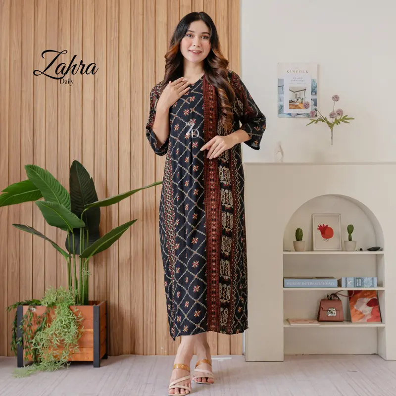 ZAHRA DAILY | Daster Motif Terbaru Lengan 3/4 Katun Rayon Premium 5