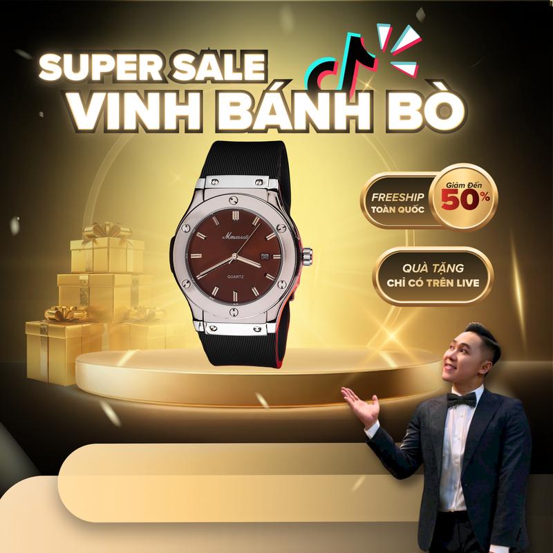 MMASSATI X VBB N282 Nâu - Đồng hồ nam Mmassati chính hãng chống nước khóa bấm thông minh bảo hành 12 tháng