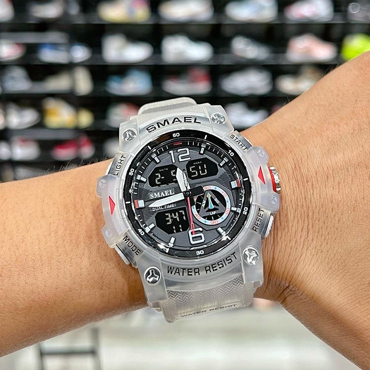 Đồng Hồ Điện Tử Thể Thao, SMAEL, Màn Hình Kép, Thích Hợp Cho Học Sinh, Tập Luyện Ngoài Trời, Chống Thấm Nước, Đồng Hồ Báo Thức Để Bơi Lội, Dành Cho Nam Giới, Hàng Mới Về