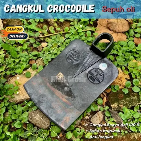 Produk Import - Cangkul Cap Buaya SEPUH OLI Modifan Pandai Besi - Bajanya Makin Kuat dan Tajam