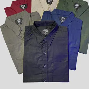 Kemeja Polos Sigaret Lengan Pendek Slimfit Premium Hem Formal Casual untuk Pria Katun Kerah Panjang Kerah Panjang Hitam Basic Navy Biru