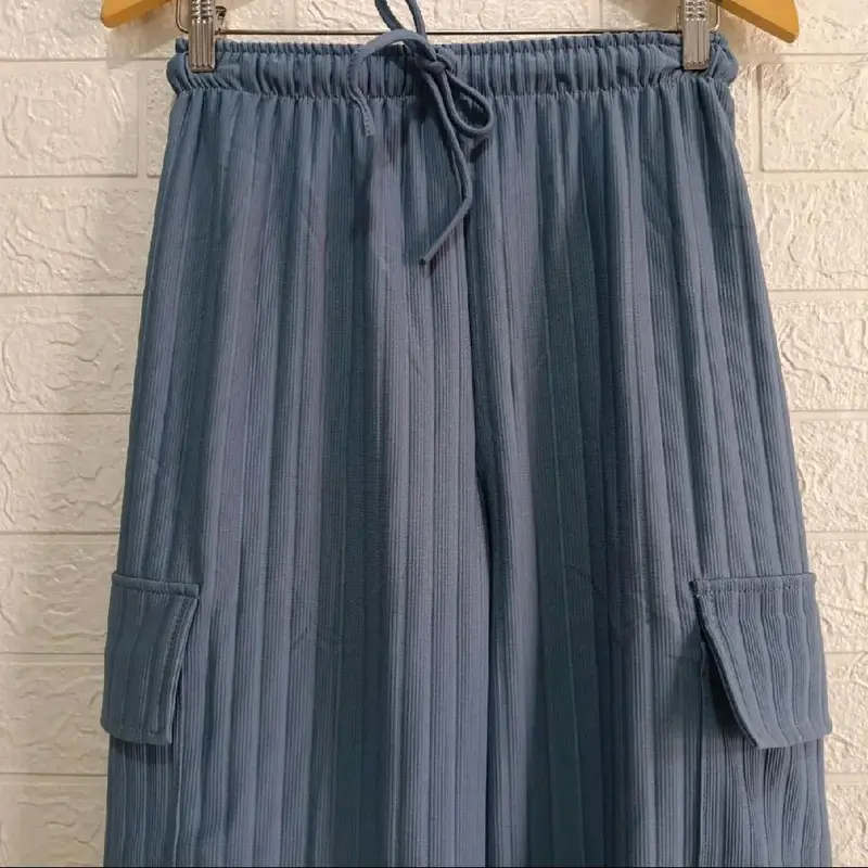 BIG PROMO Kulot Cargo Jumbo Knit Hornet Panjang  Celana Wanita Pant Linen Bawahan Tebal 4