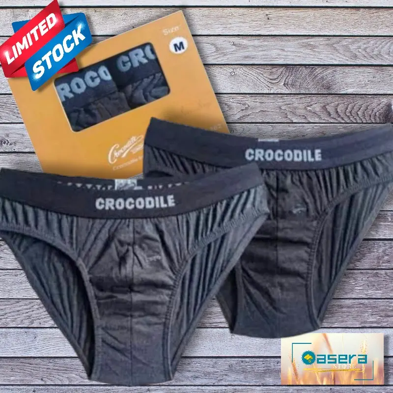 Paket 2pcs Celana Dalam Pria Crocodile, Dalaman Pria Polos, Pakaian Dalam Pria 1