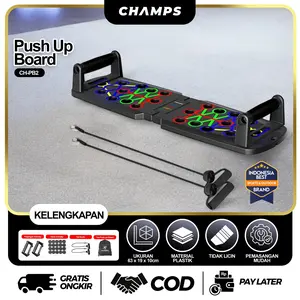 CHAMPS Push Up Board Alat Bantu Push Up | Papan Push Up Multifungsi Fitness Gym Melatih Otot Tangan Dada Outdoor