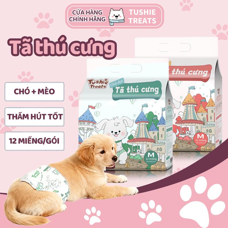 Tã thú cưng chó mèo cao cấp, tã cho chó mèo, gói 12 miếng đủ size từ XXS-XL