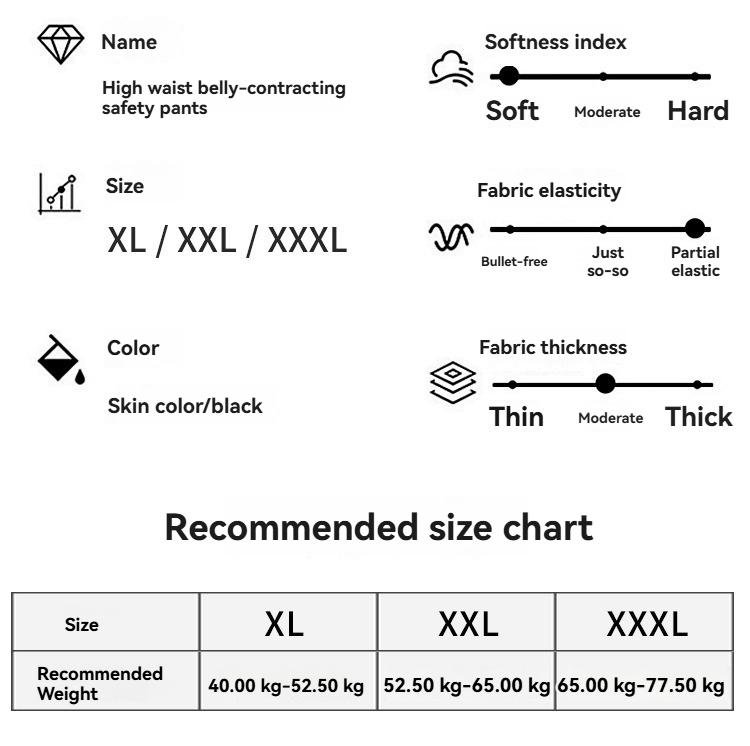 Product Introduction of High-waisted ice silk cool lift hip shaping trousers belly trousers flat feet body shaping hip anti-roll anti-walking bottoming safety trousers 0
