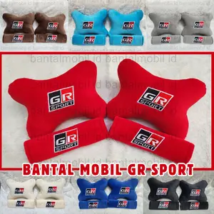 Bantal Mobil Set Murah 2in1 GR Sport Toyota Car Set Variasi Otomotif Interior Jok Mobil Kekinian Full Bordir Karakter Lucu COD - Sandaran Jok Mobil Empuk