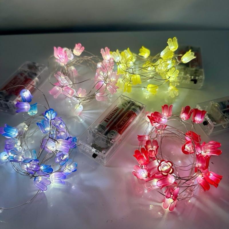 Dây đèn led hoa tulip handmade trang trí decor dễ thương S0741