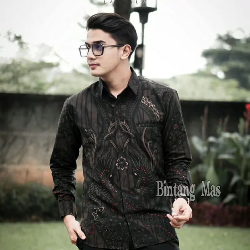Baju Kemeja Batik Pria Lengan Panjang Santai Distro Halus Premium Jumbo Size M L XL XXL Dewasa Kerja Keren Motif Mewah Nyaman Cowok Casual Katun 8
