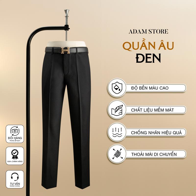 Adam Store Quần Âu Đen Trơn QDM Đa Năng Dễ Phối Trong Mọi Hoàn Cảnh