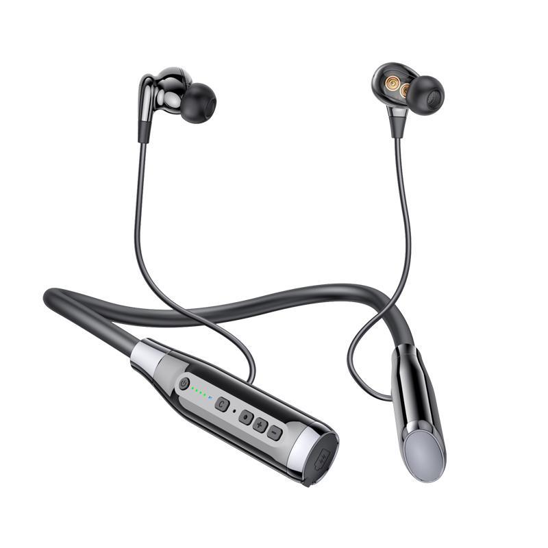 ROR - Tai nghe Bluetooth không dây đeo cổ, 4 loa, tai nghe bass, tai nghe thể thao, tai nghe không dây, giảm tiếng ồn thông minh, âm thanh nổi hai tai 9D, IPX5, chống thấm mồ hôi, thời gian chơi 100 giờ Nhét Tai Nghe Nhạc Earphone 8