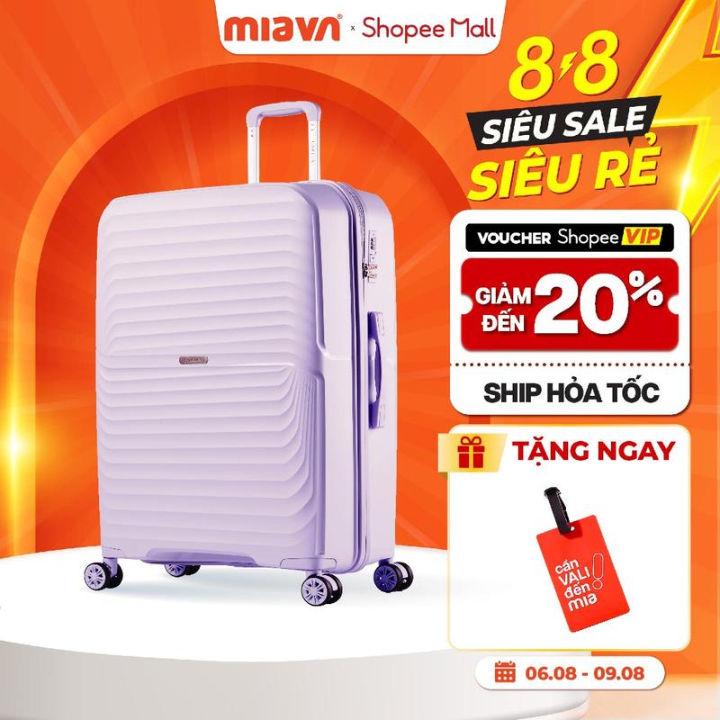 Vali Kéo MIAvn Larita MIYO - Size 20/24, Nhựa PP Bền Bỉ, Hạn Chế Bể Vỡ, Khoá Số…