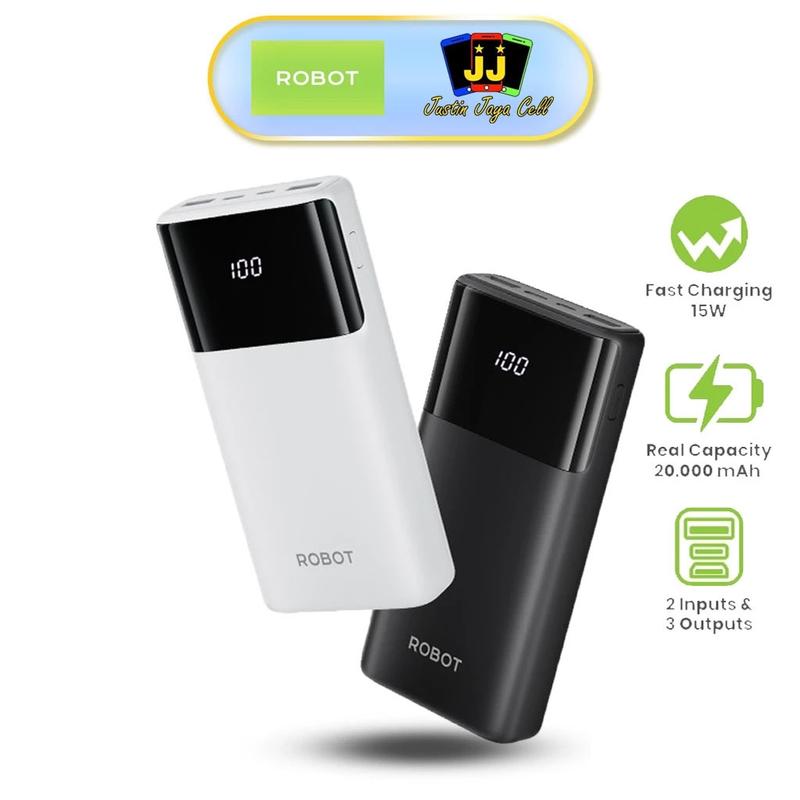 PowerBank ROBOT 10000mah RT190S 2A Dual Input and Output Port Type C & Micro USB Original Fast Charging Real Capacity 0