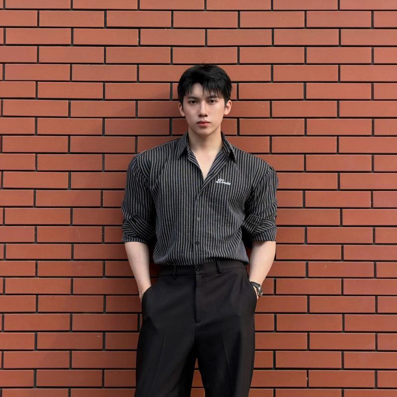 Áo Sơ Mi Sọc Thêu Logo Doubo Summer 2026, chất liệu oxford linen premium