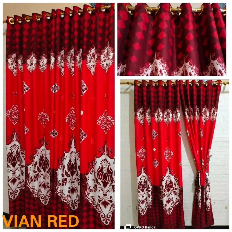Gorden Smokring 12 Ring Murah Aesthetic Kain Gold Gorden - Lebar 120cm Tinggi 230cm Jendela Curtain Pintu 2