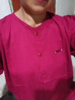 Product Review of Atasan Wanita Rayon Twill premium Panjang Baju Dewasa All size  muat sampe BB 70  Nyaman Lembut Kancing Kain Formal High Hitam from k** a**a 1