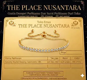 Gelang Bracelets Serut Kristal Berlapis Emas Muda Free Dompet Serta Surat Perhiasan Dari Toko