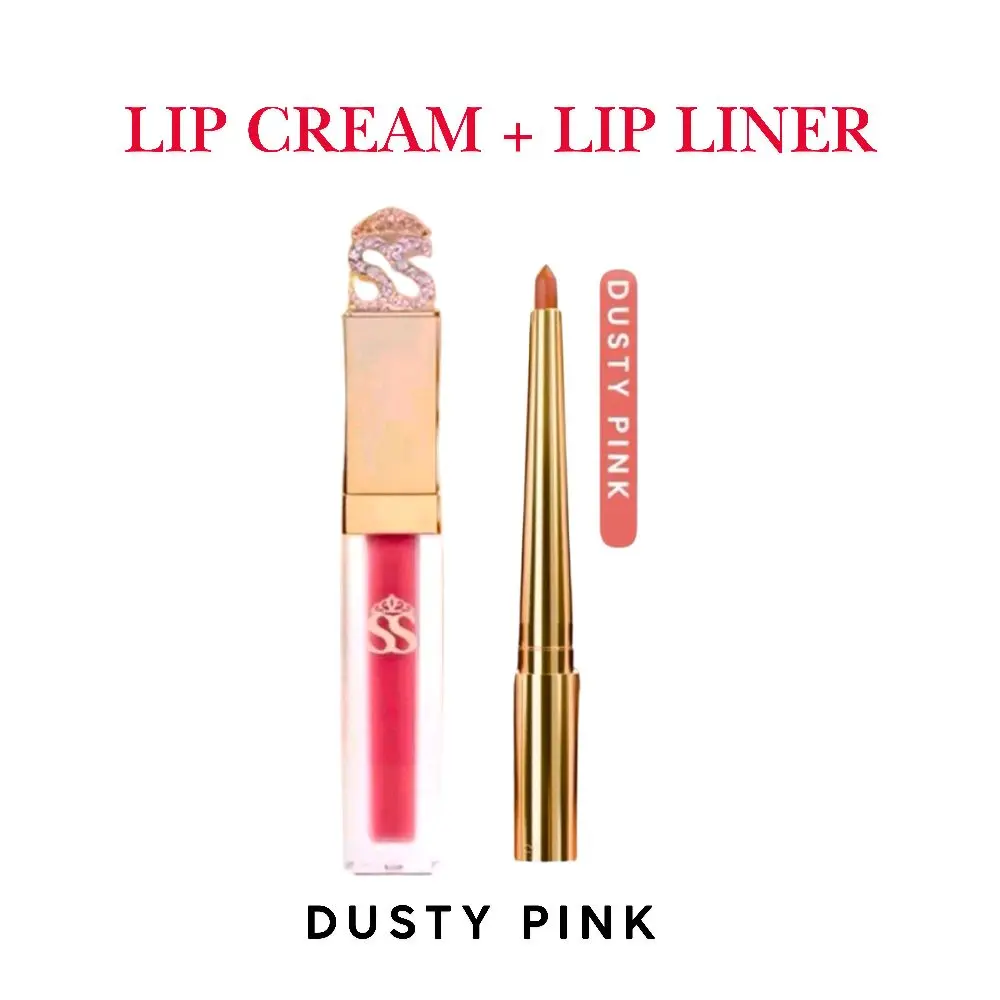 lip liner + lip cream dusty pink